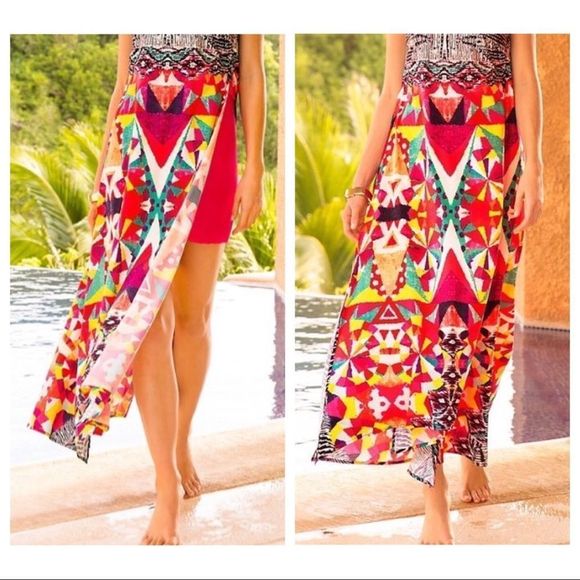 Boston Proper Pinwheel Multi Color Maxi Dress - Picture 3 of 5